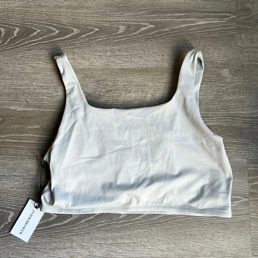 WeWoreWhat STRAIGHT NECK CROP TOP - Picture 2 of 4